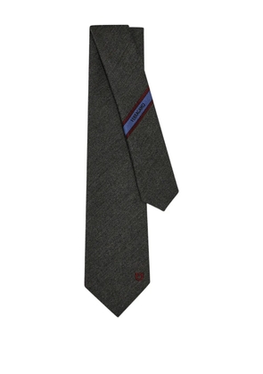 Ferragamo logo-embroidered tie - Grey