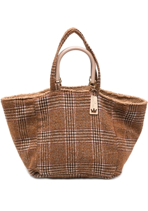 la milanesa Silvia plaid tote bag - Brown