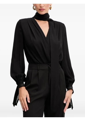 Elisabetta Franchi tie-neck long-sleeve top - Black