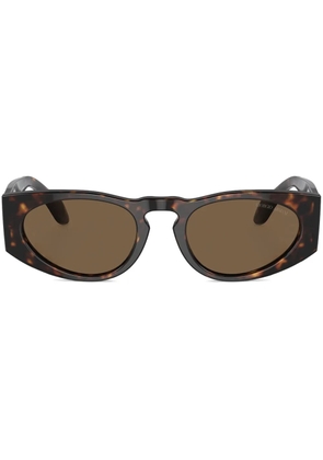 Giorgio Armani geometric-frame sunglasses - Brown