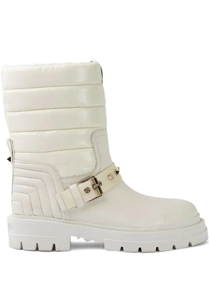 Valentino Garavani studded buckle boots - White