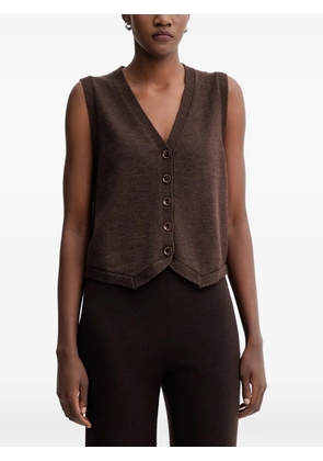 Sessùn v-neck knitted top - Brown