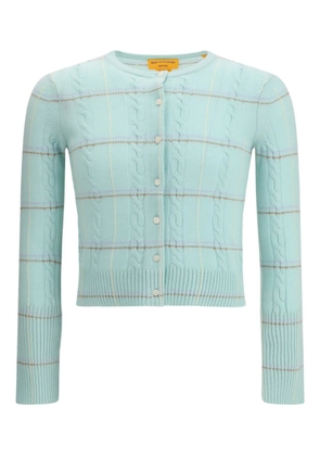 Guest In Residence Jane check-cable cardigan - Blue