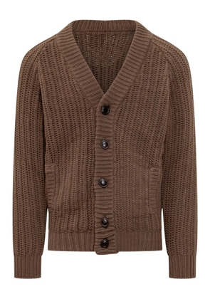 RAKKI ribbed cardigan - Brown