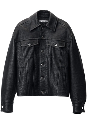 Alexander Wang curved-sleeve leather jacket - Black
