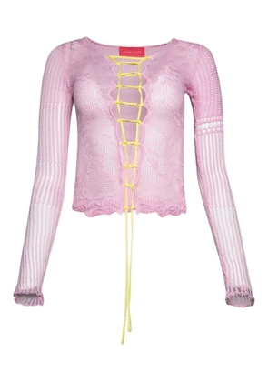 Roberta Einer Kat lace-up top - Pink