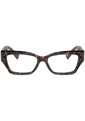 Dolce & Gabbana Eyewear tortoiseshell-effect rectangle-frame glasses - Brown