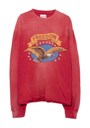 KAMIYA Freedom distressed long-sleeve T-shirt - Red