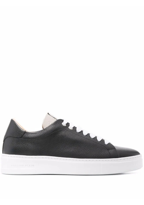 Philipp Plein leather lace-up sneakers - Black