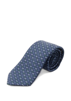 Hermès Pre-Owned 2020s signature-pattern tie - Blue