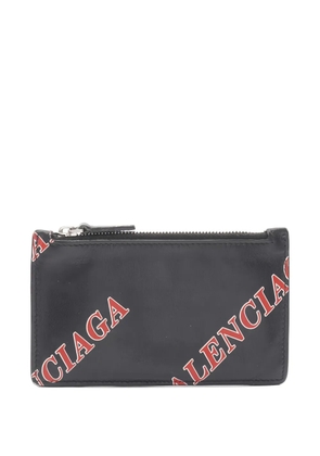 Balenciaga Pre-Owned 2000s logo-lettering zipped card case - Black