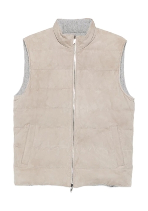 Eleventy suede quilted gilet - Grey