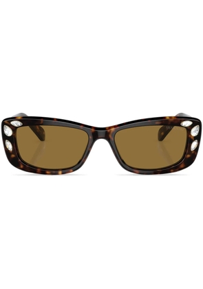 Swarovski Eyewear crystal-embellished rectangle-frame sunglasses - Brown