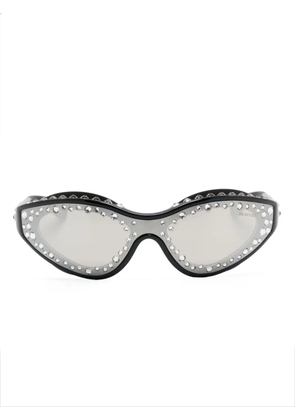 Swarovski Eyewear crystal-embellished goggle-frame sunglasses - Black