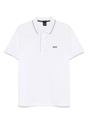 BOSS logo-embroidered polo shirt - White