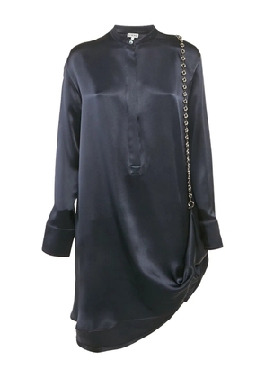 Loewe Pre-Owned chain-detail satin shirt dress - Blue