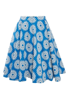 alice + olivia floral-pattern midi skirt - Blue