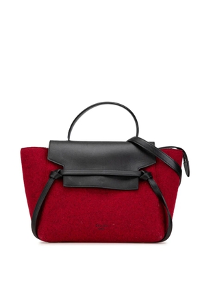 Celine Pre-Owned 2016 Mini Felt and Calfskin Belt satchel - Red