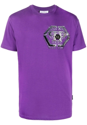 Philipp Plein logo-print short-sleeved T-shirt - Purple
