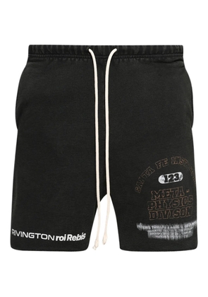 RRR123 drawstring graphic-print shorts - Black