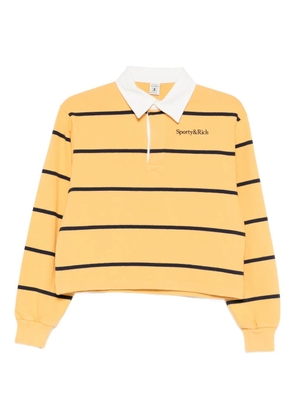 Sporty & Rich striped long-sleeved polo top - Yellow