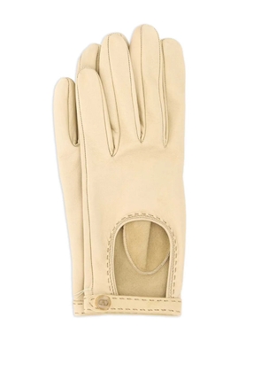 Valentino Garavani cut-out VLogo leather gloves - Neutrals