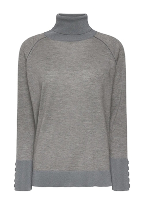ELENA MIRO` button-embellished turtleneck knitwear - Grey
