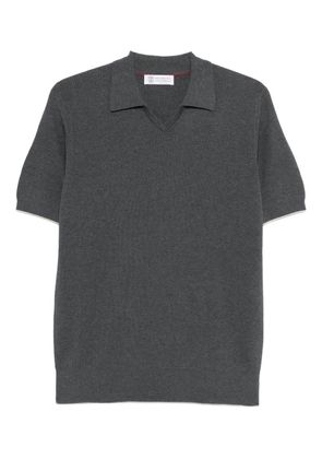 Brunello Cucinelli collar T-shirt - Grey