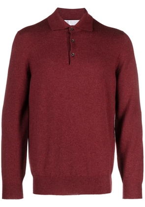 Brunello Cucinelli long-sleeved cashmere polo shirt - Red