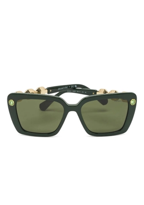 Swarovski Vintage crystal-embellished square sunglasses - Green