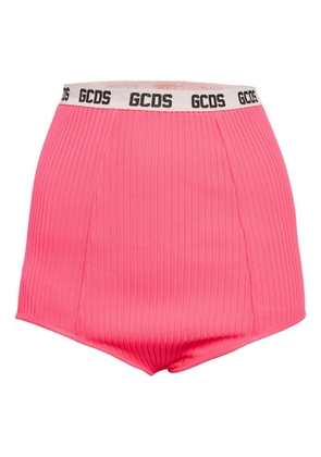GCDS ribbed logo-band shorts - Pink