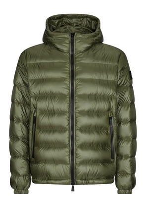Add quilted hooded down jacket - Green