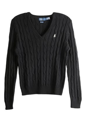 Polo Ralph Lauren cable-knit V-neck sweater - Black