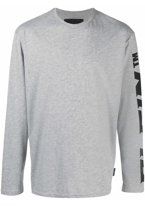 Philipp Plein logo-print long-sleeved T-shirt - Grey