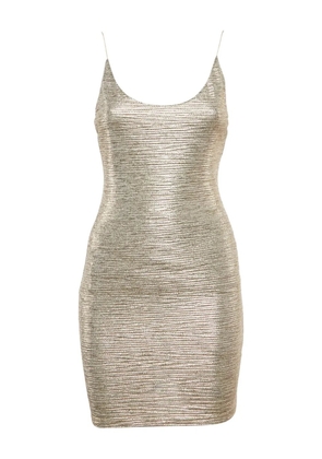 alice + olivia lurex-detail mini dress - Neutrals