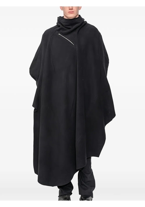 Leon Emanuel Blanck Distortion hooded poncho - Black