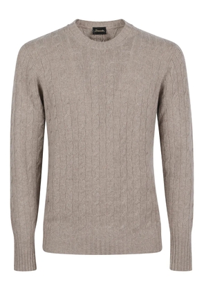 Drumohr roundneck braided sweater - Neutrals