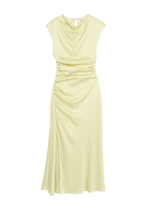 Simkhai Burke draped gathered satin midi dress - Yellow