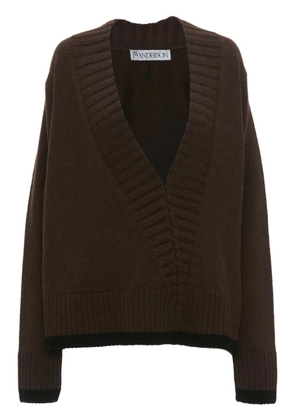 JW Anderson slanted V-neck sweater - Brown