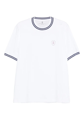 Brunello Cucinelli trim crest T-shirt - White