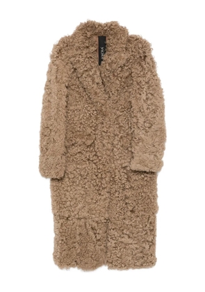 Blancha shearling single-breasted coat - Neutrals