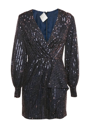 Ingie Paris sequinned v-neck mini dress - Blue