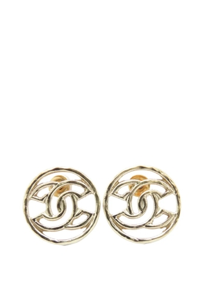 CHANEL Pre-Owned 2017 Gold Plated CC Round Bullet Back Earrings costume earrings
