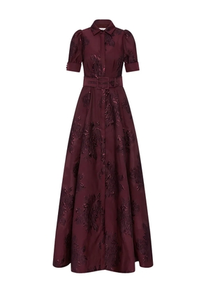 Rebecca Vallance Arlette belted floral short-sleeve maxi dress - Red