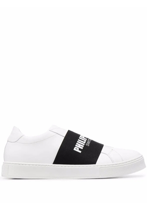 Philipp Plein logo strap slip-on sneakers - White