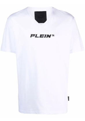 Philipp Plein V-neck logo print T-shirt - White