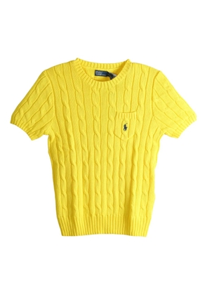 Polo Ralph Lauren cable-knit chest-pocket top - Yellow