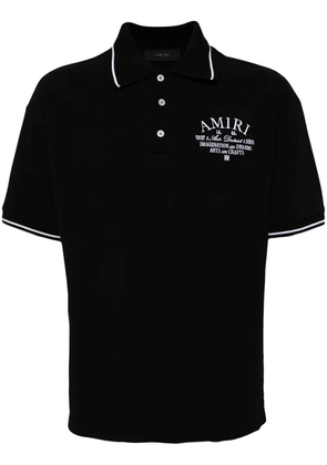 AMIRI logo-embroidered cotton polo shirt - Black