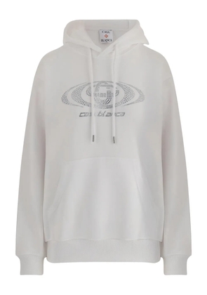 Casablanca rhinestone-embellished hoodie - White