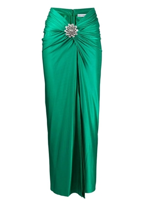 Rabanne rhinestone-embellished satin skirt - Green